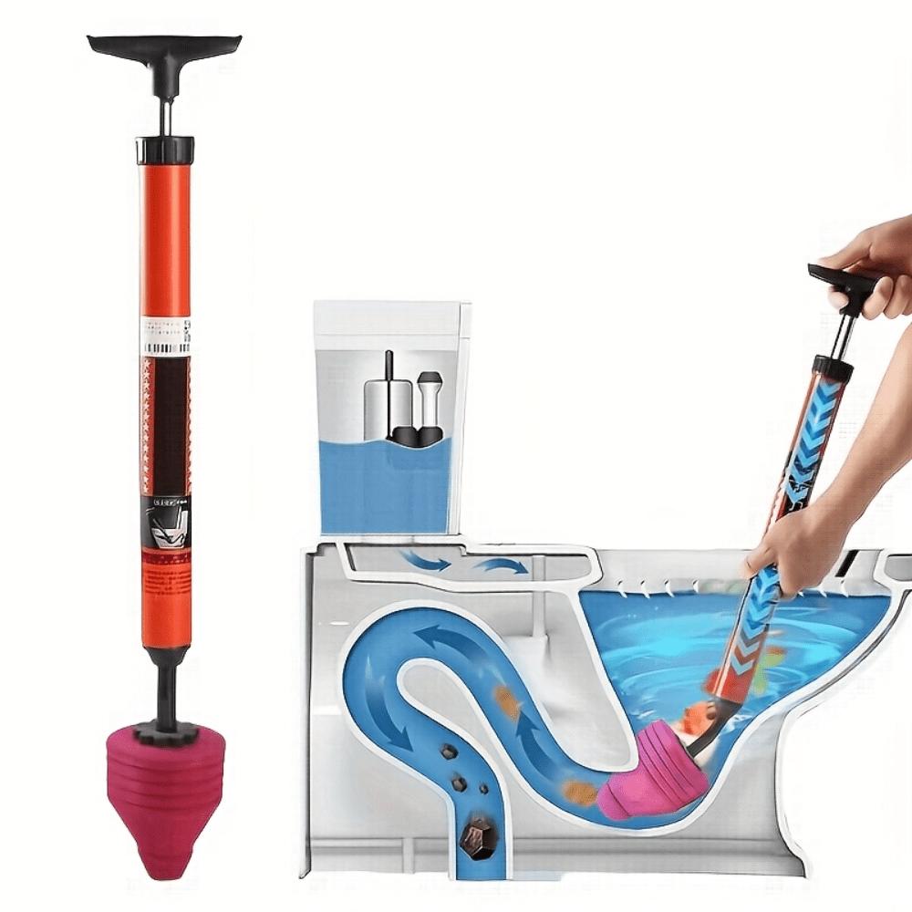 High-Pressure Toilet Plunger - Air Pressure Tool for Unclogging Toilets, Sinks, and Showers, Bathroom Maintenance, Shower Drain Maintenance