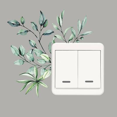 Wall Decal Exquisite Easy To Apply Colorful DIY Flower Leaf Switch Wall Sticker for Hotel CDN