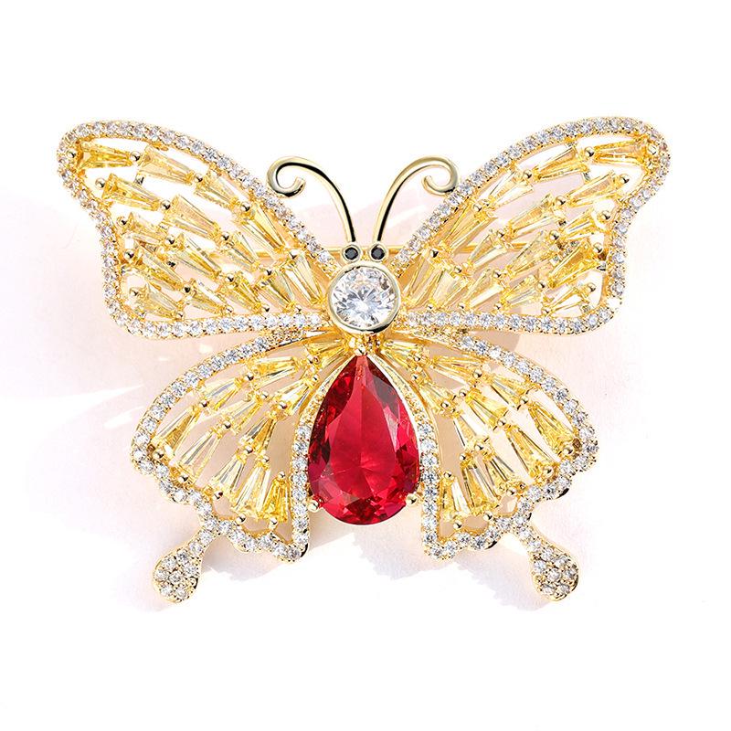 Bo Xin Yun Elegant Full Diamond Zirconia Butterfly Brooch Women's Luxury Accessory