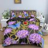 3D Bedding Set Flowers Print Duvet Cover Set with Zipper Closure Queen King Full Size Comforter Cover and Pillowcases Polyester