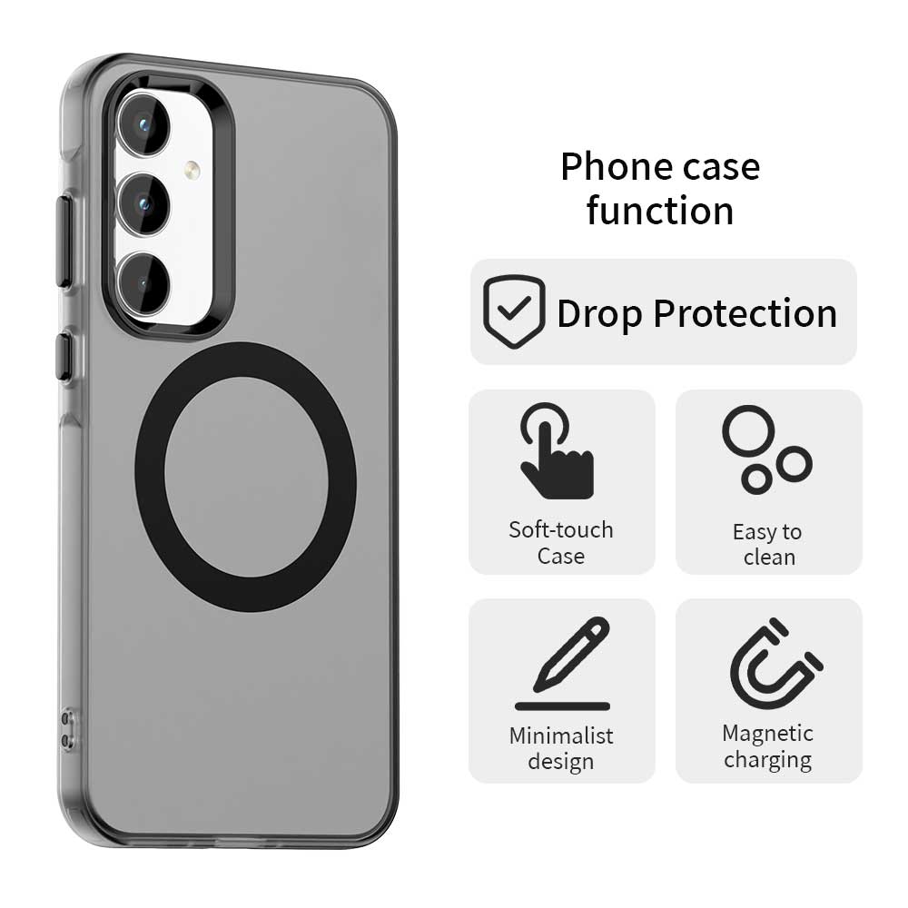 For Samsung Galaxy A55 Case Magsafe Wireless Charging Cover Samsung Galaxy A15 A25 A35 A55 5G Case Shockproof Matte TPU Bumper