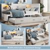 Sofa Bed Flieks 90x200 Pull-out Daybed with LED Lighting, Storage Compartment, Socket + USB