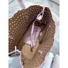New cowhide leather high-end hollow vegetable basket bucket bag tote bag one shoulder crossbody handbag women