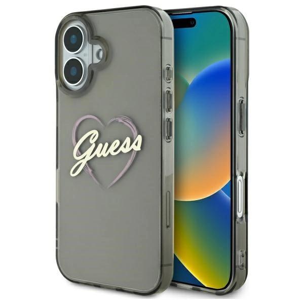 Guess Guhcp16Shchgspk Iphone 16 6.1 Czarny/Black Hardcase Iml Heart