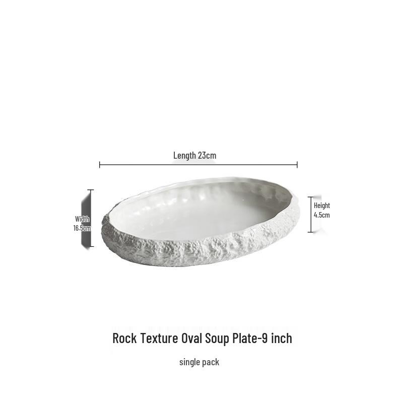 JIESITONG Nordic Ceramic Deep Oval Serving Platter 9 Inch