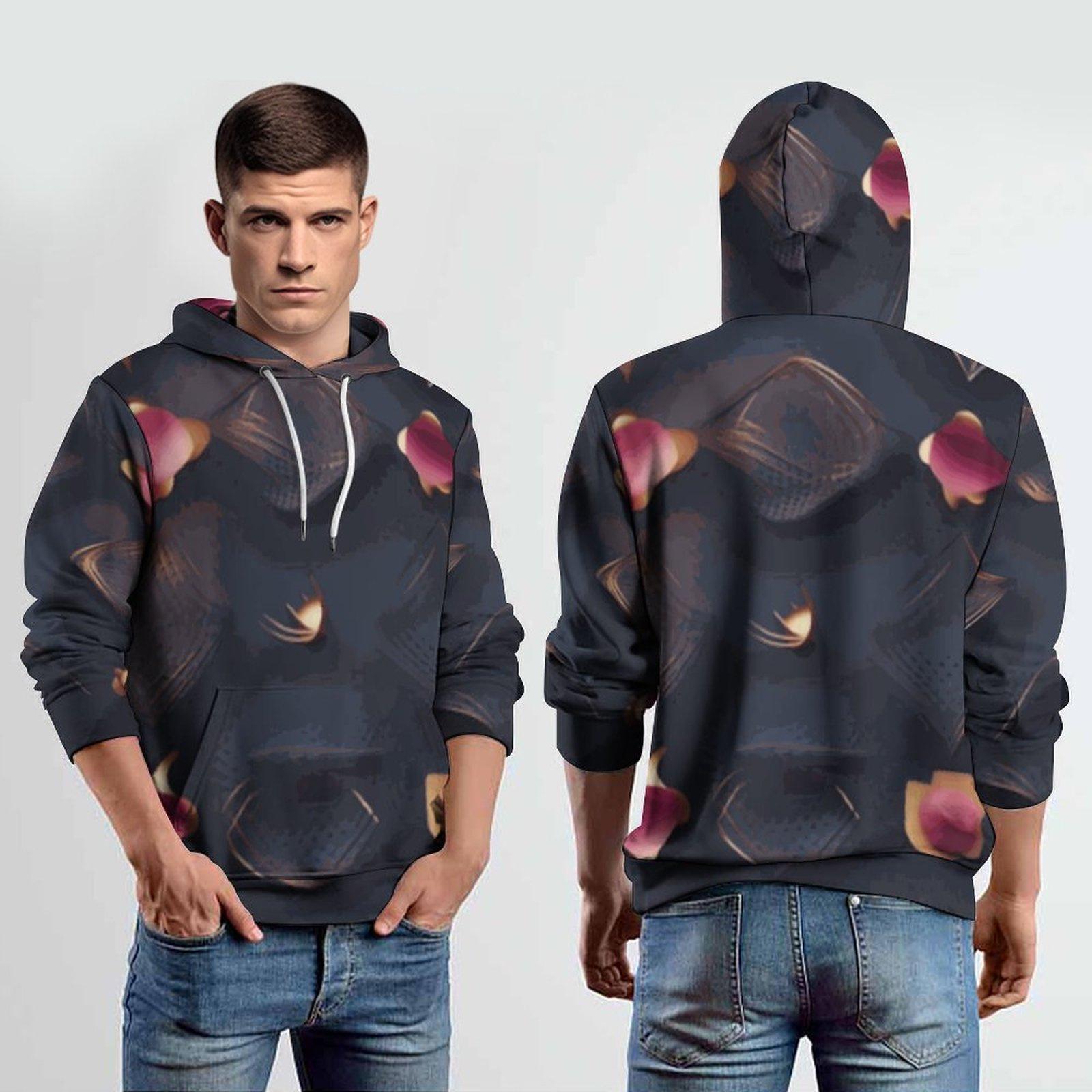 

Осенняя мужская тонкая толстовка с принтом розовых лепестков, повседневная удобная толстовка с 3D цифровой печатью для мужчин и женщин, бейсбольная форма для пар XS темно-синий