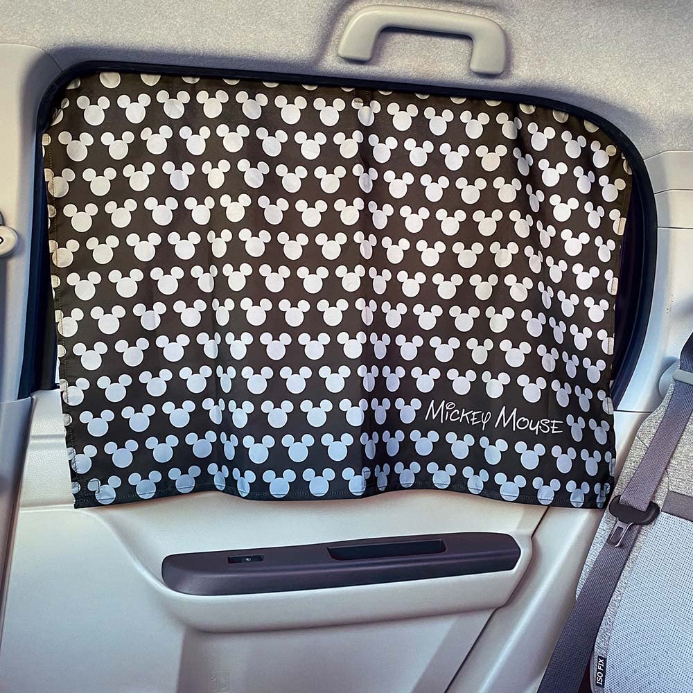 Napolex Car Curtains Easy Installation with Strong Blocks of UV Features a Mickey Silhouette Disney Mickey Mouse (2 Panels), Magnets, 97% Rays,