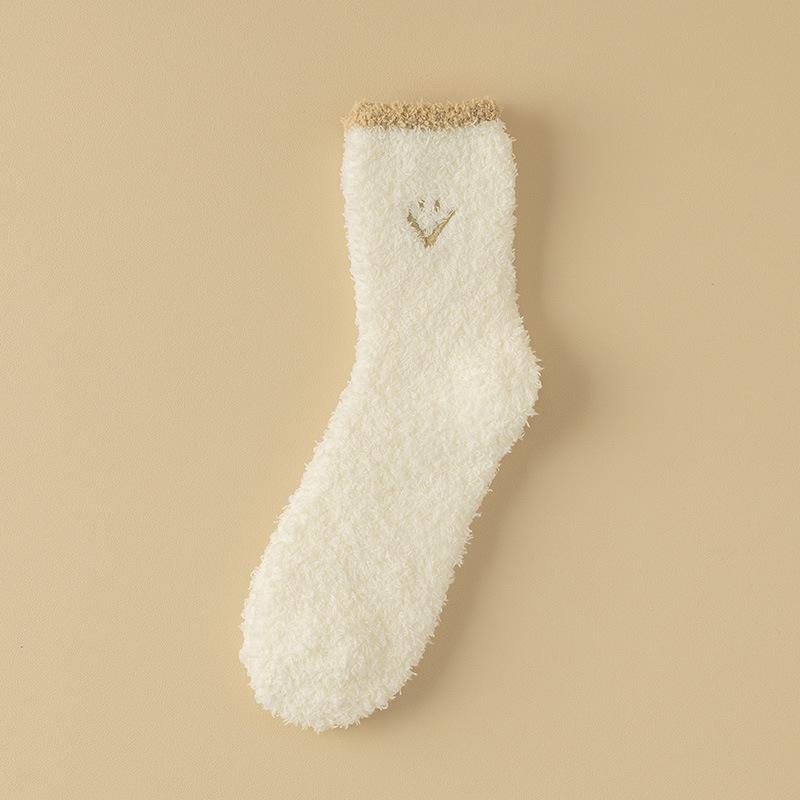 

Женские осенне-зимние плюшевые толстые носки-трубы до колена для тепла дома во время сна 1 pair