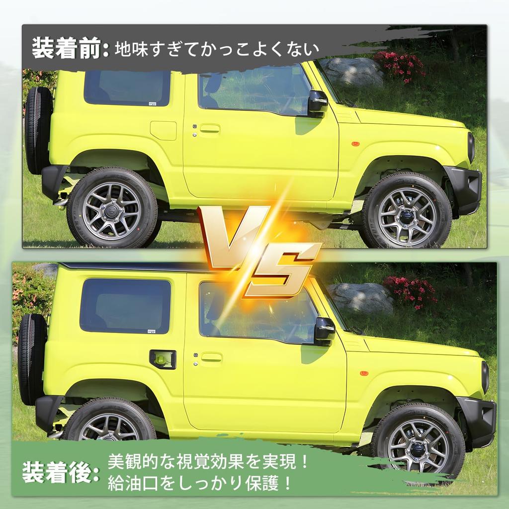 Cartist Fuel Lid Cover for Jimny Jimny Sierra JB74W 2018 Stainless Steel and Tempered Glass Fuel Tank Fuel Tank Cap Jimny Accessories JB64W, (July -