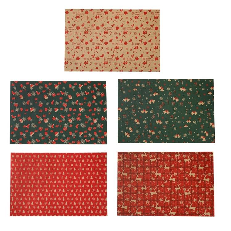 Extra Large 50x74cm Festival Gift Wrap 5 Sheets Sturdy Quality Reindeers Bell Designs Durable Surfaces
