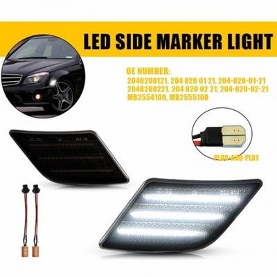 2X Side Bumper White LED Marker Light For 08-11 Mercedes Benz C250 C300 C350 EA