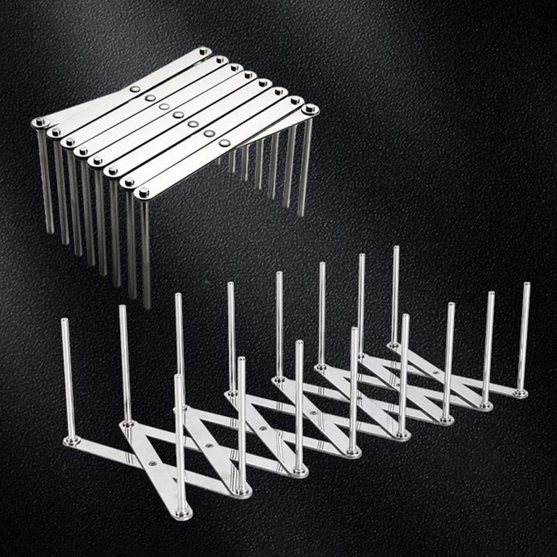 1pc Stainless Steel Dish Rack Retractable Kitchen Bowl Dish Drain Rack Foldable Pot Lid Rack Tableware Holder Kitchen Gadgets