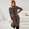 Sexy Slim Fit Elegant Button Dress Autumn Winter Import New Dress