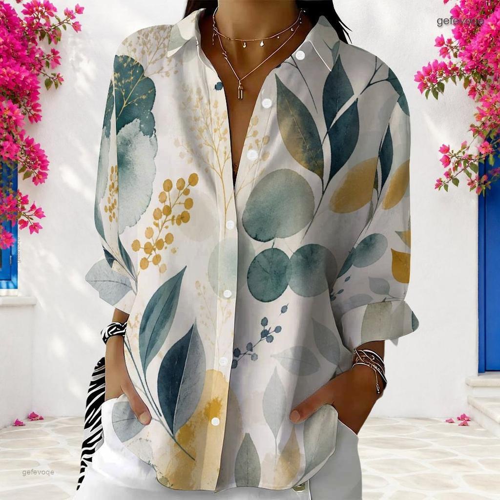 Womens Plus Size Collared Long Sleeve White Button Front Shirt