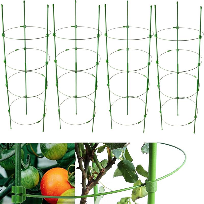 Plastic Flower Stand Rings Green Garden Supplies Decorative Trellis Bracket Climbing Vine Rack Potted Support Frame Tomato Cage