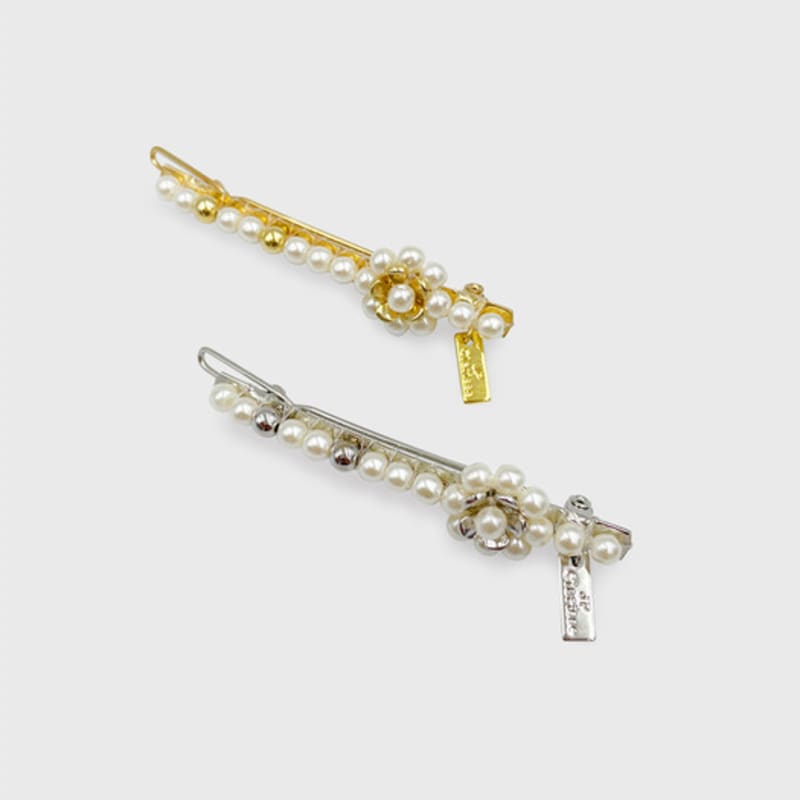 Barrette à cheveux fleur boule métal Jean Paul Clarisse LFSL0293