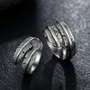 Adjustable Open Ring Couples Vintage Angel Feather Design Unisex Copper Plated Geometric Band