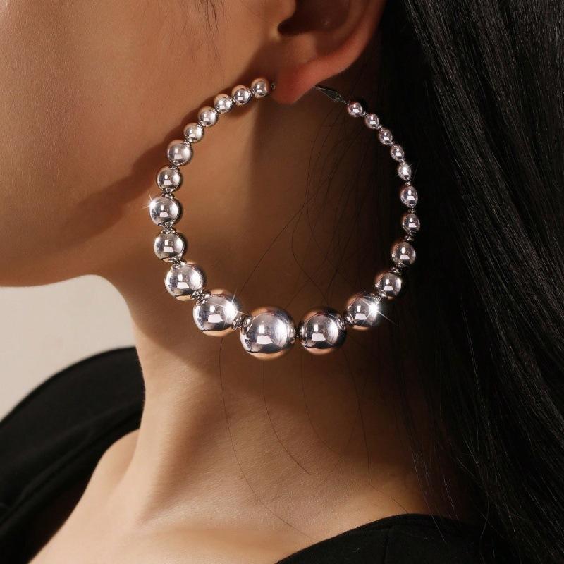 1PAIR Stylish Vintage CCB Earrings Pearl Earrings Ear Clasp Earrings Versatile Earrings