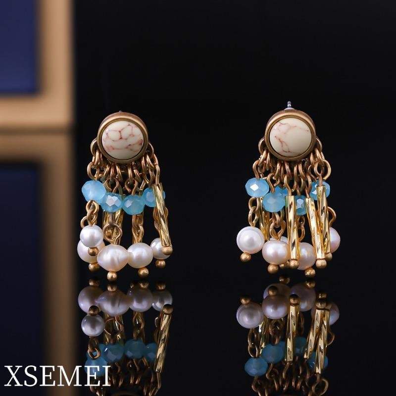 

Ретро Тяжелая Промышленность Натуральная Бирюза Тибетский Путешествие Съемка Этнический Стиль Фото Танцевальная Одежда Цепочка для Свитера