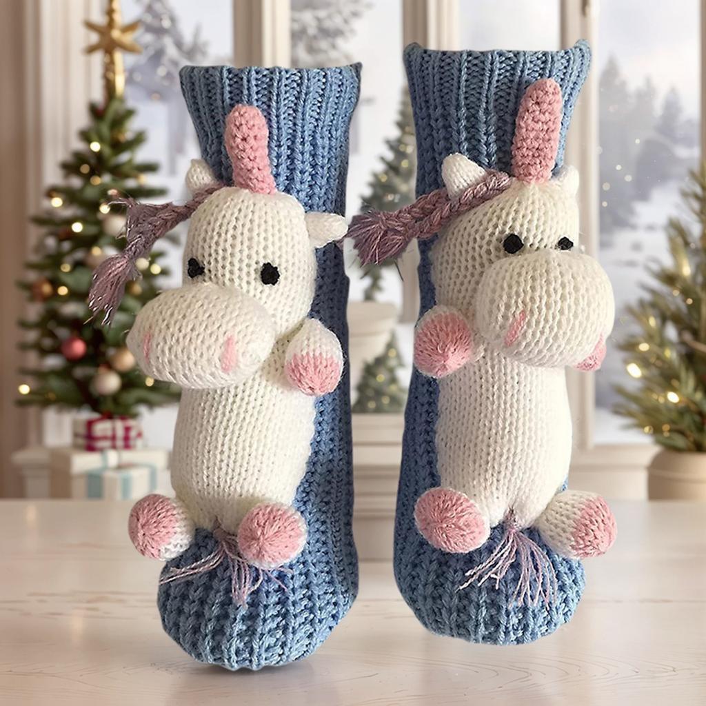 Long Stocking Stuffers Socks Household Anti-Skid Floor Slipper Sock Chunky Knit Thermal Thicken Warm Animal Socks for Christmas