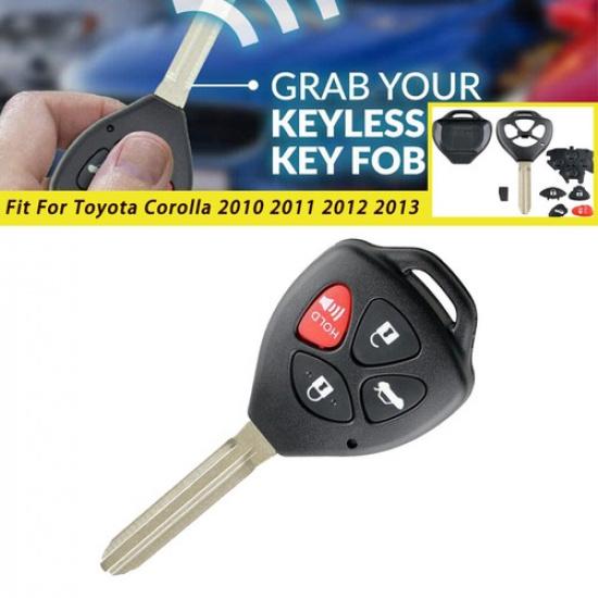 

Uncut Keyless Car Remote Key Fob Case For Toyota Corolla 2010 2011 2012 2013