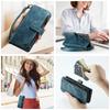For Samsung Galaxy S25 Edge S24 S23 S22 Ultra Case, Durable PU Leather Magnetic Flip Strap Wristlet Zipper Card Holder Wallet