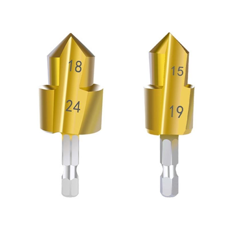 

2Pcs Lifting Step Drill Bits 20/25mm Heavy Duty Pipe Reaming Drilling Bit Ladder Stepped Plumbing Water Pipe Expansion 1