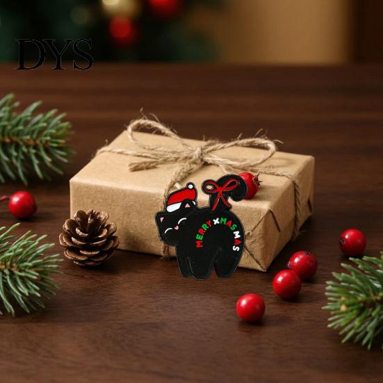 Kitten Decorative Pin Christmas Cartoon Cat Enamel Brooch, Badge for Animal Shape Men Women, Sweater Cardigan Coat Dress Jewelry Accessories Brooches