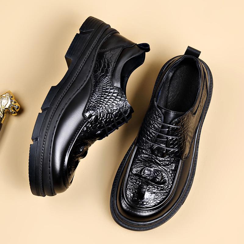 Men's Oxfords Shoes Platform Leather Oxford Formal Leather Shoes Men Lace Up Fashion Trend Handmade Moccasins Casual Mens Shoes