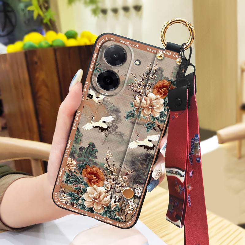 Waterproof Silicone Phone Case For Redmi A5 4G/Xiaomi Poco C71 4G Kickstand Soft case Chinese style Durable Elderly lady