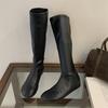 Eilyken Fashion Punk Style Round Toe Woman Knee-High Boots  Autumn Winter Low Heels Long Booties Ladies Shoes