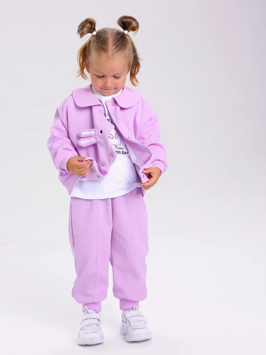 

Модный стильный повседневный костюм-двойка для девочек 90 фиолетовый