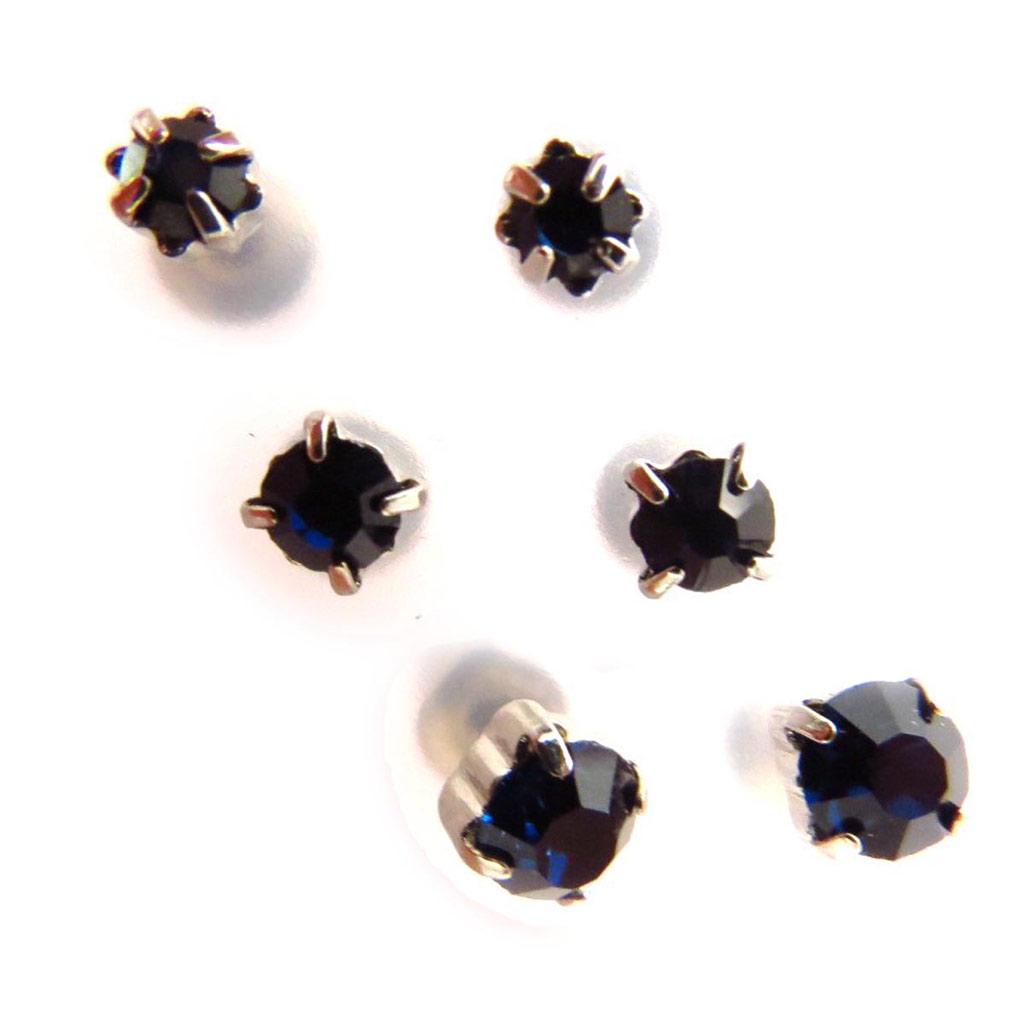 Les Trésors De Lily [J6223] - 3 Pairs of Blue 'Cristal' Earrings