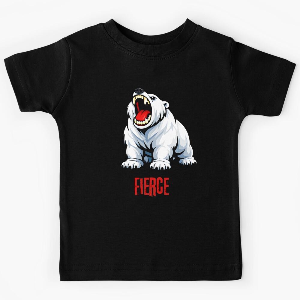 Fierce Roaring Polar Bear Sticker and T-Shirt Kids T-Shirt 170