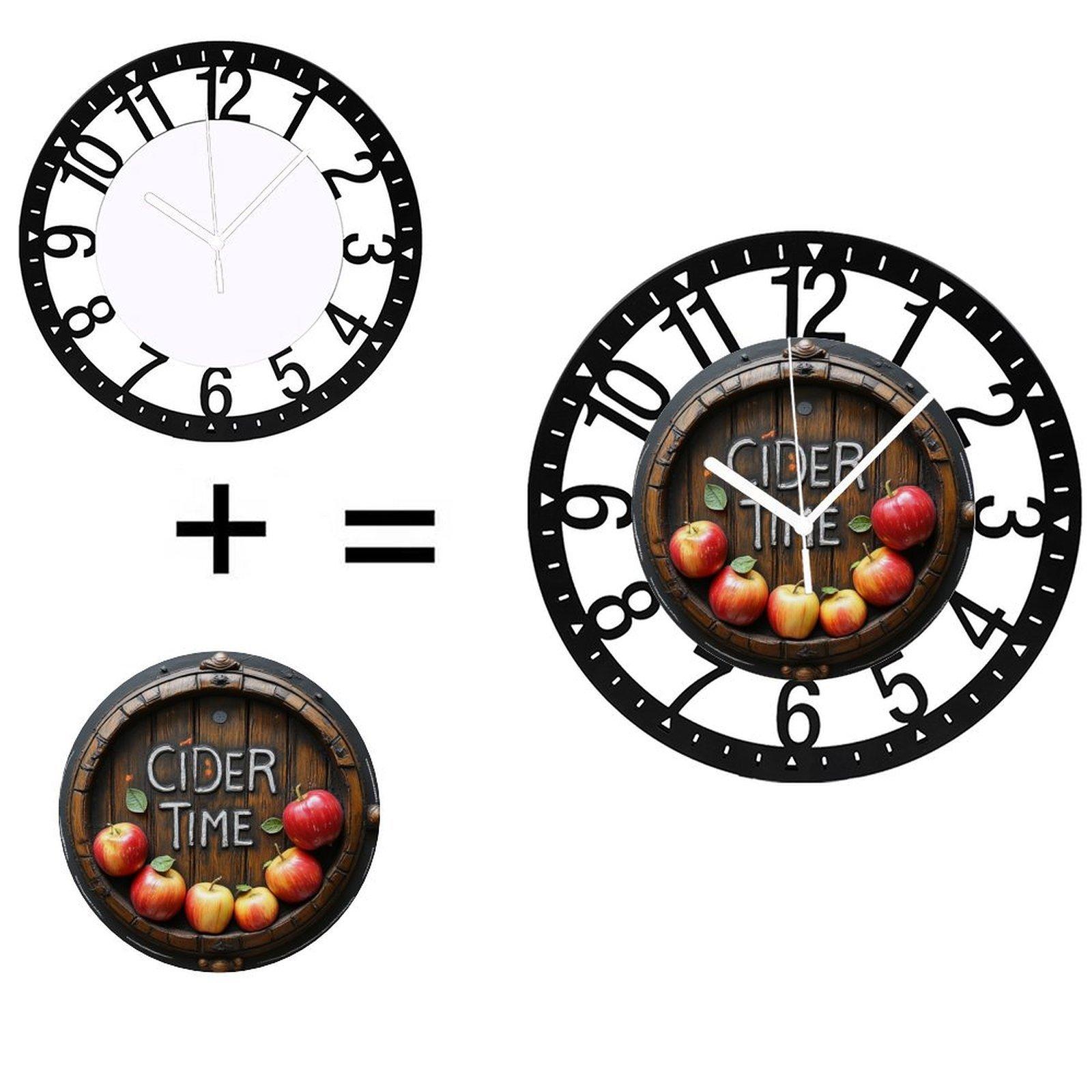 25cm Circular Iron Wall Clock Backed by a Satisfaction Guarantee Policy (Black,10 inch(25.40cm))