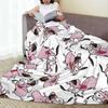 Warm Soft Blanket Travel Cowardly Dog C-Courage Collage Bedding Throws Flannel Bedspread For Home Decor Aesthetic Sofa Bed Cover
