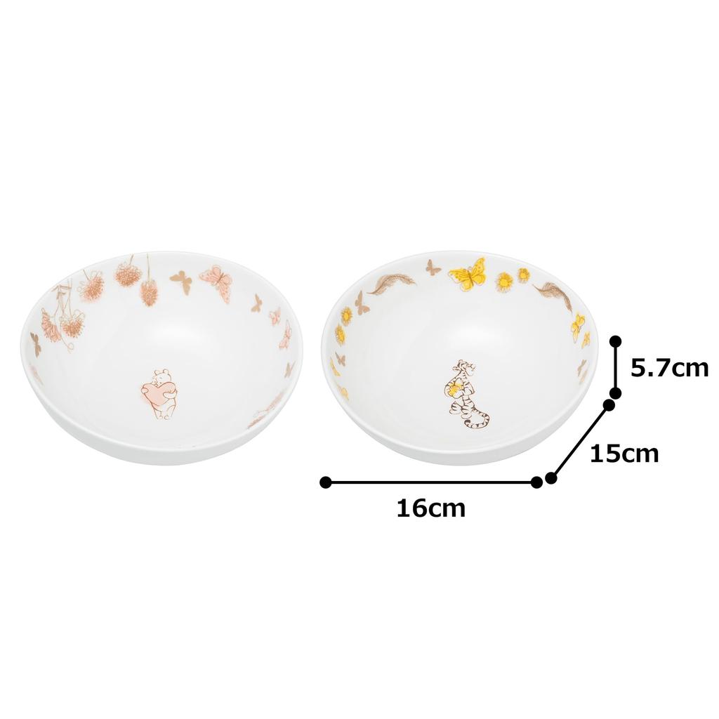 Maebata Disney Winnie the Pooh Flower Pair Salad Pooh Tigger 69153 Bowls, &