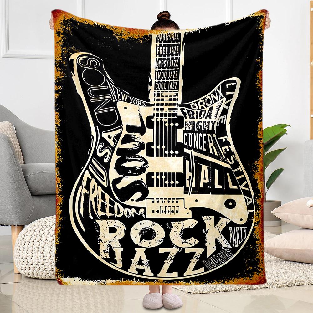 Guitar Blanket Soft Warm Cozy Perfect for Sofa Office Office Chair for All Occasions Modern Unique Gift for Family and Friends Camping