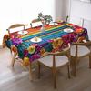 Mexikanische Blumige Tischdecke Rechteckig Volkskunst Muster Tischdecke mit Zackensaum Bunte Blumen Tischabdeckung für Esstisch Party Dekoration