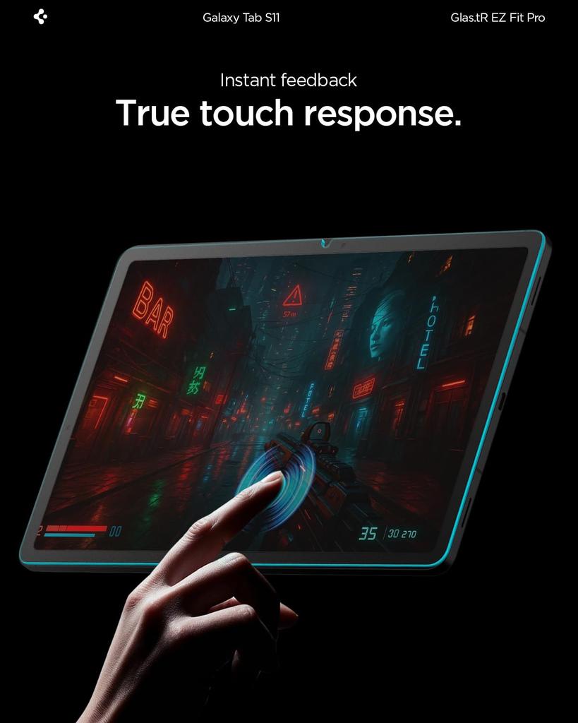 Spigen Galaxy Tab S11 Glass Screen Protector with Application 9H Tempered Glass with Nano Coating and Shatterproof 1 Screen Protector Kit, Protection,