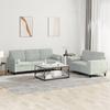 2 Piece Sofa Set with Cushions Light Grey Velvet