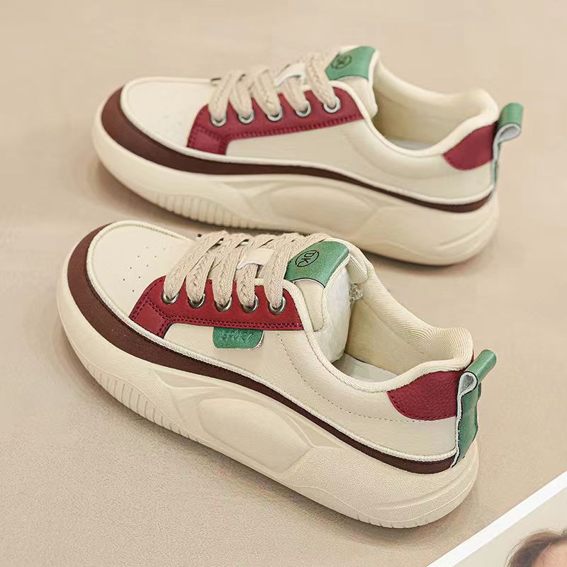 Women's Shoes 2025 Spring Festival New Versatile Student Casual Sports Shoes Platform Explosion Lightweight Flat Floor Shoes Dad Shoes