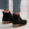 Large Size Women's Short Boots New Square Heel Suede Fashion Boots Side Zipper Short Boots Casual Versatile Women's Shoes