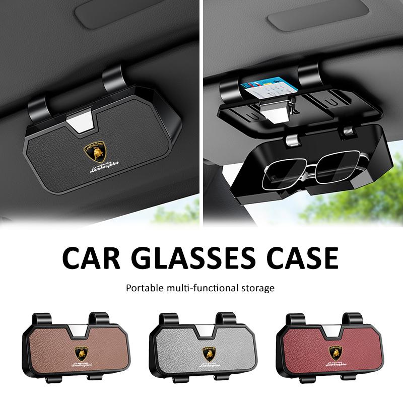 New Car Sun Visor Glasses Clip Pressing Switch Eyeglasses Holder Auto Headrest For Lamborghini Urus Huracan Aventador Premium