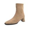 Fashion Autumn Winter Fashion Thick Heel Women Ankle Boots Fashion Back Zipper Shoes Vintage Modern Short Booties