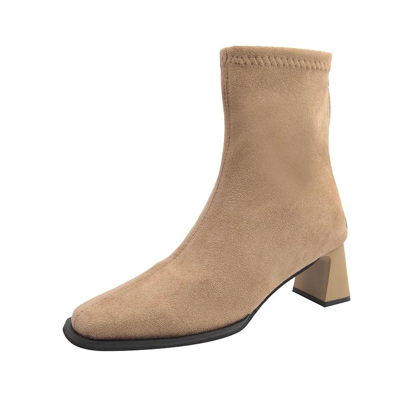 Fashion Autumn Winter Fashion Thick Heel Women Ankle Boots Fashion Back Zipper Shoes Vintage Modern Short Booties