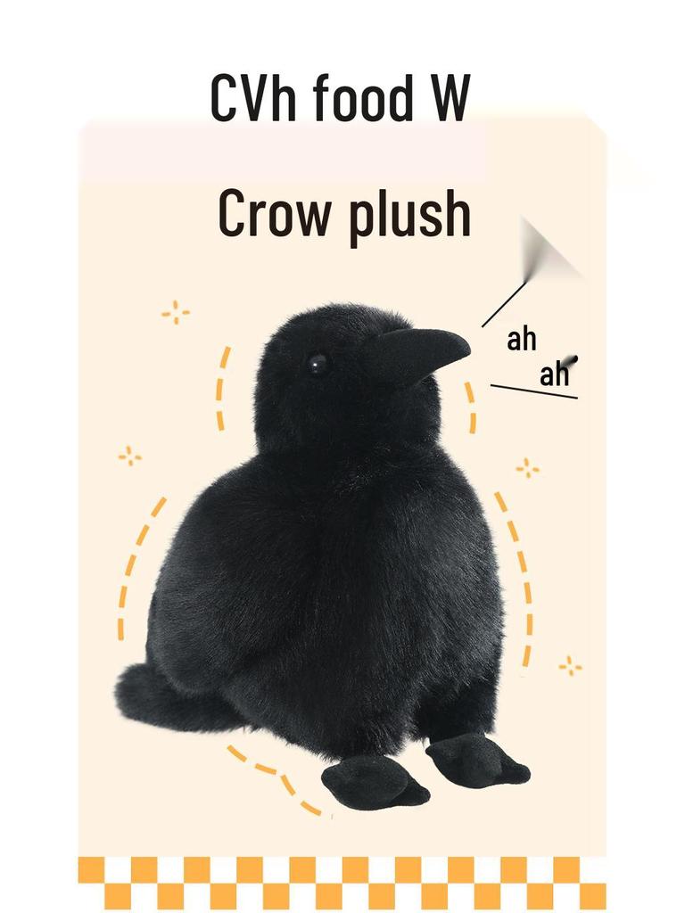 Kreative Krähe Plüschpuppe: Niedliche Tier-Simulationsdekoration & Begleitgeschenk