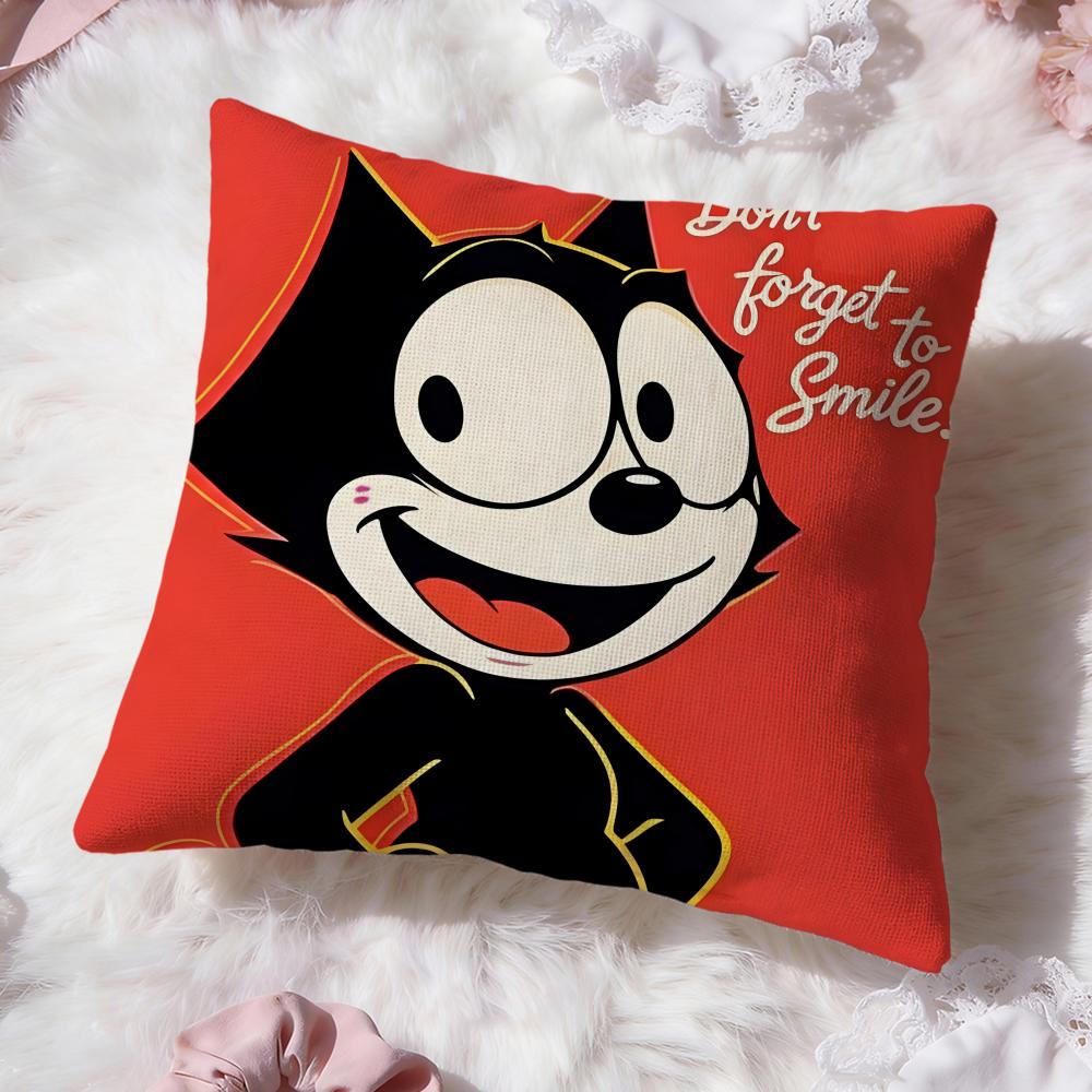 cute f-Felix the Cat Cushion Cover Premium Comfort Reversible Pillow Cove -Two in One Design for Any Room & Car Interior