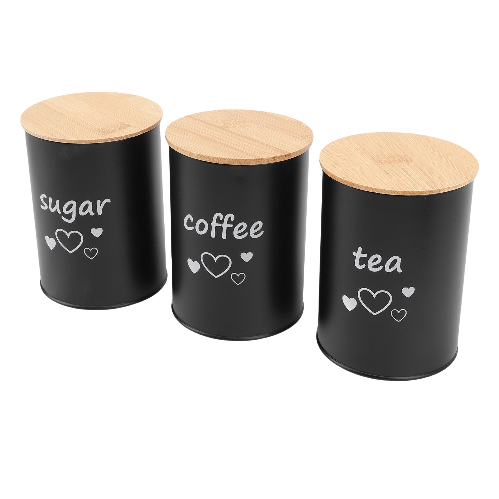 

3PCS Airtight Coffee Canister Iron Coffee Bn Storage Container Food Canister Jar with Lid for Kitchen T Cerl Sugar