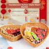 Hardness Rattan Wicker Woven Serving Baskets Household Handwoven Dried Fruit Dim Sum Snack Plate 4 Styles